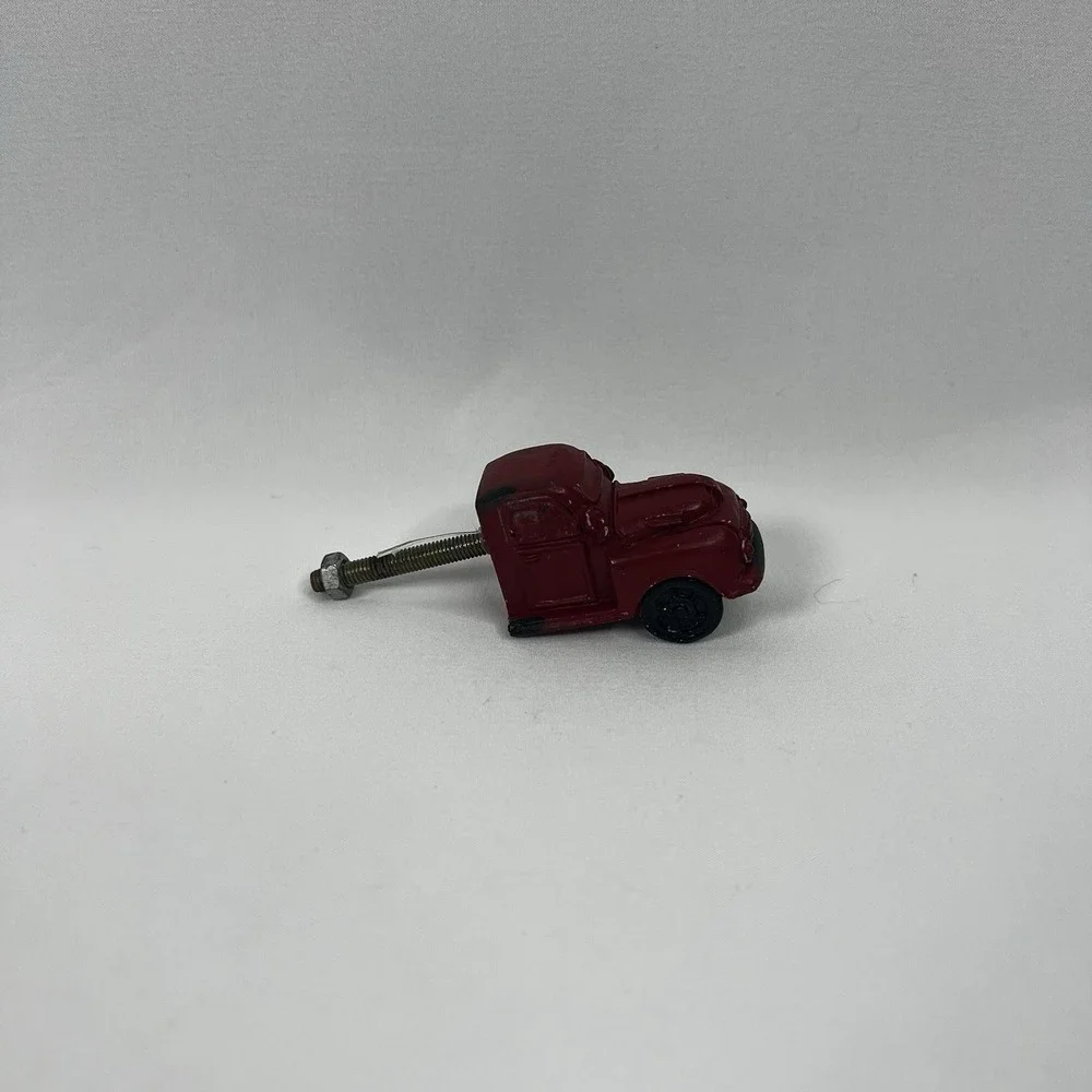 New‎ Polyresin Vintage Red Truck Handle Dresser Cabinet Door Drawer Pull